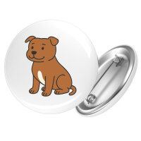 Button Staffordshire Bullterrier Comic Staffi rund