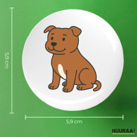 Button Staffordshire Bullterrier Comic Staffi