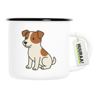 Emaille Tasse Jack Russell Terrier Comic Jacky 300ml Vintage Emaille Becher