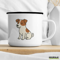 Emaille Tasse Jack Russell Terrier Comic Jacky 300ml Vintage Emaille Becher