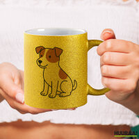 Glitzertasse Jack Russell Terrier Comic Jacky 330ml