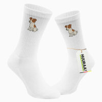 Unisex Socken Jack Russell Terrier Comic Jacky Größe 37/46 White Motiv Tennissocken