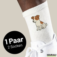 Unisex Socken Jack Russell Terrier Comic Jacky Größe 37/46 White Motiv Tennissocken