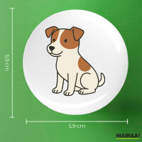 Button Jack Russell Terrier Comic Jacky