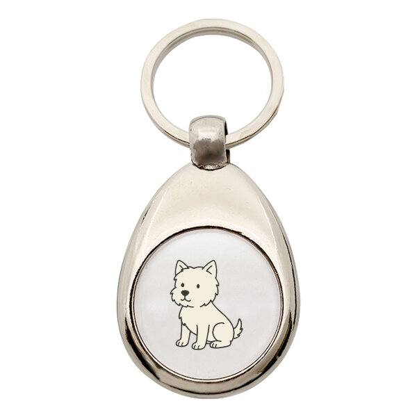 Schlüsselanhänger West Highland White Terrier Comic Westie