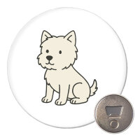 Magnet West Highland White Terrier Comic Westie 59mm Kühlschrankmagnet Flaschenöffner