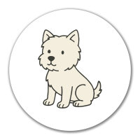 Aufkleber West Highland White Terrier Comic Westie 10cm...