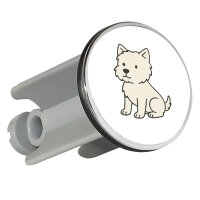 Waschbeckenstöpsel West Highland White Terrier Comic...