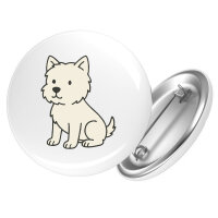 Button West Highland White Terrier Comic Westie rund