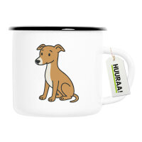 Emaille Tasse Whippet Comic Whippi 300ml Vintage Emaille...