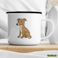 Emaille Tasse Whippet Comic Whippi 300ml Vintage Emaille Becher