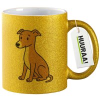 Glitzertasse Whippet Comic Whippi 330ml
