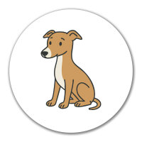 Aufkleber Whippet Comic Whippi 10cm rund