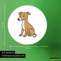 Aufkleber Whippet Comic Whippi 10cm Sticker