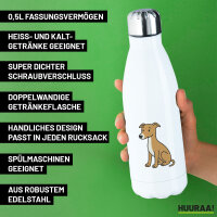 Edelstahl-Trinkflasche Whippet Comic Whippi 500ml Wasserflasche