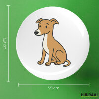 Button Whippet Comic Whippi rund