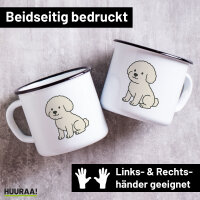 Emaille Tasse Bichon Frisé Comic Bichie 300ml...