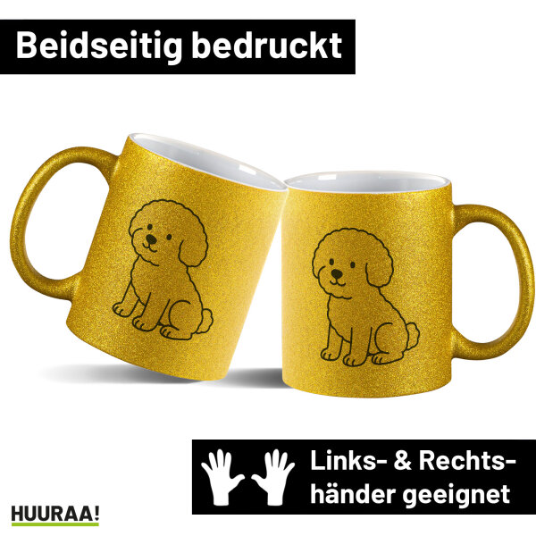 Glitzertasse Bichon Frisé Comic Bichie 330ml