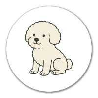 Aufkleber Bichon Fris&eacute; Comic Bichie 10cm rund
