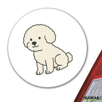 Aufkleber Bichon Fris&eacute; Comic Bichie 10cm rund