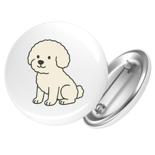 Button Bichon Frisé Comic Bichie rund