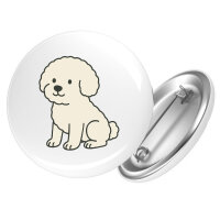 Button Bichon Frisé Comic Bichie rund