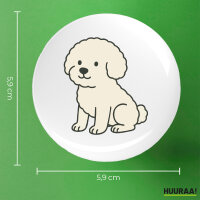 Button Bichon Frisé Comic Bichie rund