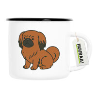 Emaille Tasse Pekingese Comic Peki 300ml Vintage Emaille...