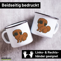 Emaille Tasse Pekingese Comic Peki 300ml Vintage Emaille...