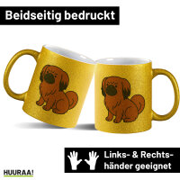 Glitzertasse Pekingese Comic Peki 330ml