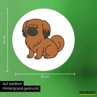 Aufkleber Pekingese Comic Peki 10cm Sticker