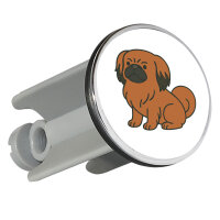 Waschbeckenstöpsel Pekingese Comic Peki 4cm
