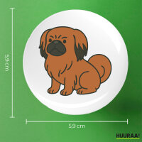 Button Pekingese Comic Peki rund