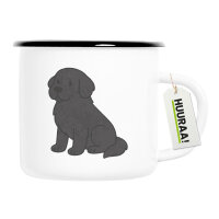 Emaille Tasse Neufundländer Comic Neufi 300ml...