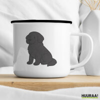 Emaille Tasse Neufundländer Comic Neufi 300ml Vintage Emaille Becher