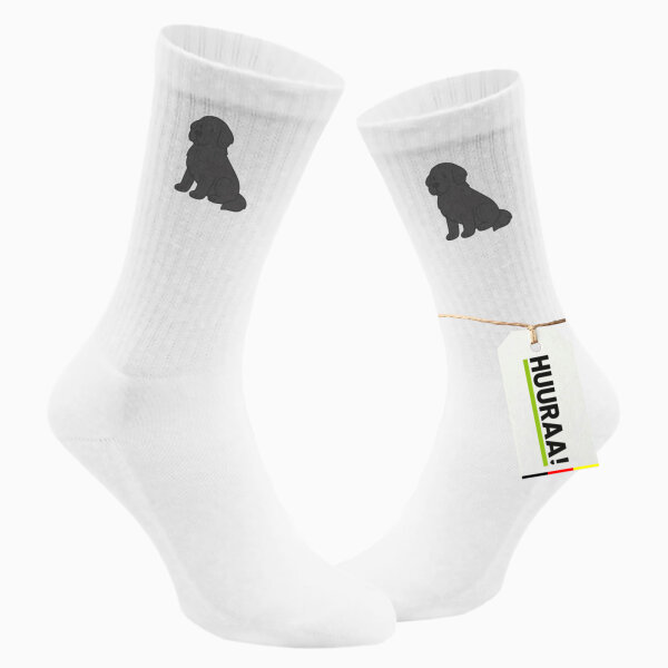 Unisex Socken Neufundländer Comic Neufi Größe 37/46 White Motiv Tennissocken