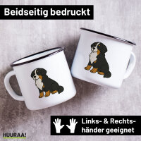 Emaille Tasse Berner Sennenhund Comic Berner 300ml...
