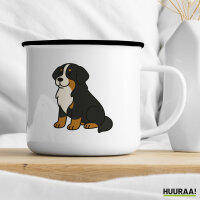 Emaille Tasse Berner Sennenhund Comic Berner 300ml Vintage Emaille Becher