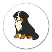 Aufkleber Berner Sennenhund Comic Berner 10cm rund