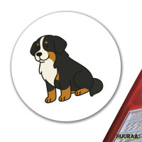 Aufkleber Berner Sennenhund Comic Berner 10cm rund