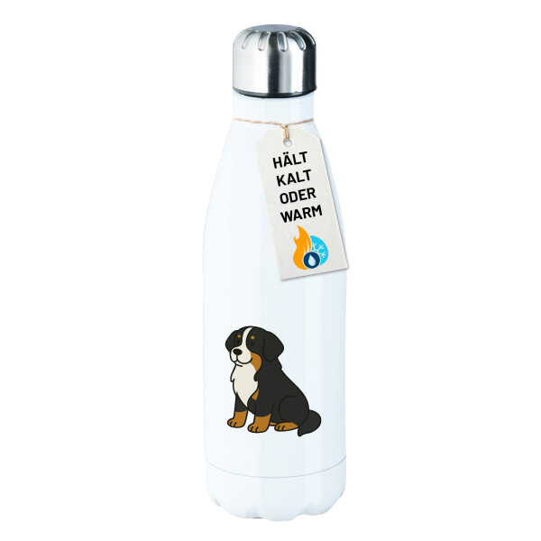 Edelstahl-Trinkflasche Berner Sennenhund Comic Berner 500ml Wasserflasche