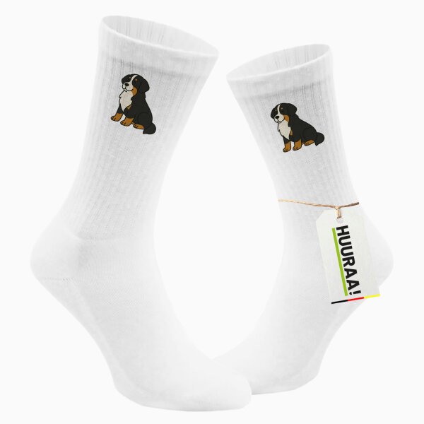 Unisex Socken Berner Sennenhund Comic Berner Größe 37/46 White Motiv Tennissocken