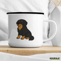 Emaille Tasse Hovawart Comic Hovi 300ml Vintage Emaille Becher