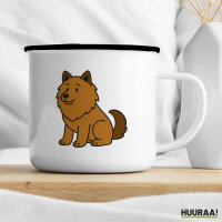 Emaille Tasse Eurasier Comic Euri 300ml Vintage Emaille Becher
