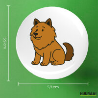 Button Eurasier Comic Euri rund