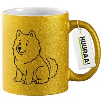 Glitzertasse Samojede Comic Samo 330ml