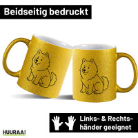 Glitzertasse Samojede Comic Samo 330ml
