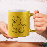 Glitzertasse Samojede Comic Samo 330ml