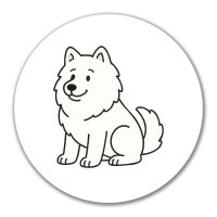 Aufkleber Samojede Comic Samo 10cm rund
