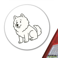 Aufkleber Samojede Comic Samo 10cm rund